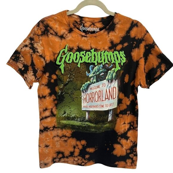 Goosebumps Welcome to Horrorland Graphic T-shirt Medium Acid Washed Tie-Dye - Picture 1 of 6